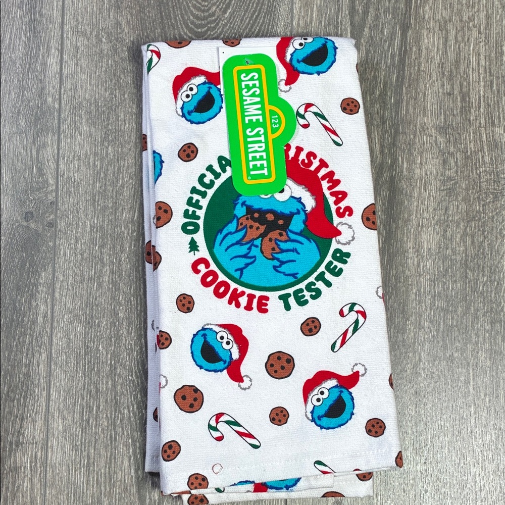 Sesame Street Cookie Monster Holiday Kitchen Towel